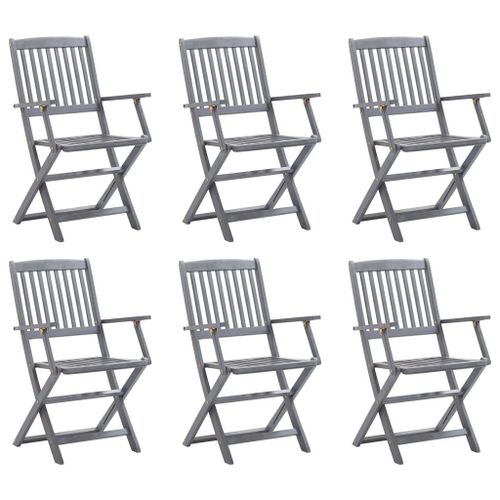 Vidaxl Chaises Pliables D'extérieur 6 Pcs Bois D'acacia Solide