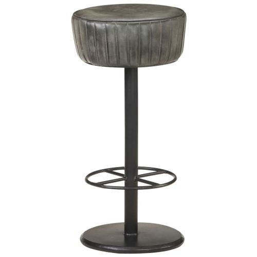 Vidaxl Tabouret De Bar Gris Cuir Véritable