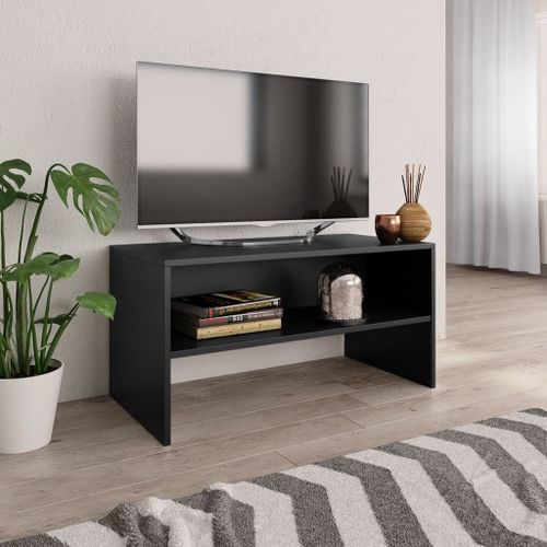 Vidaxl Meuble Tv Noir 80x40x40 Cm Bois D’Ingénierie