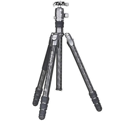 Benro Trépied Rhino Carbon Fibre Three Series with VX30 Ballhead, 4 Leg Sections, Twist Leg Locks, Padded Carrying Case (FRHN34CVX30) Max Height