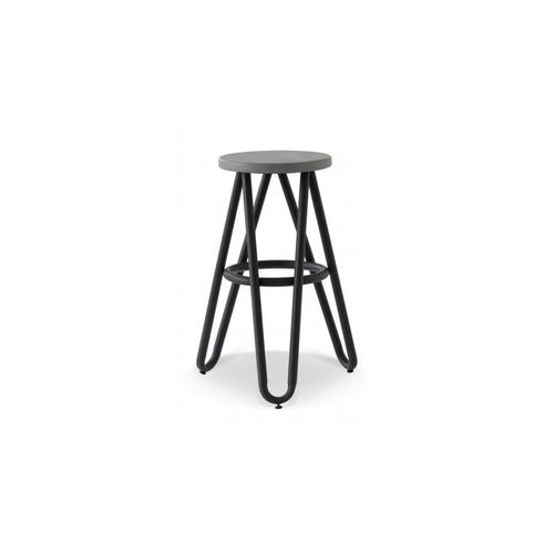 Tabouret Bois Métal Noir 45x45x65cm - Bois, Métal