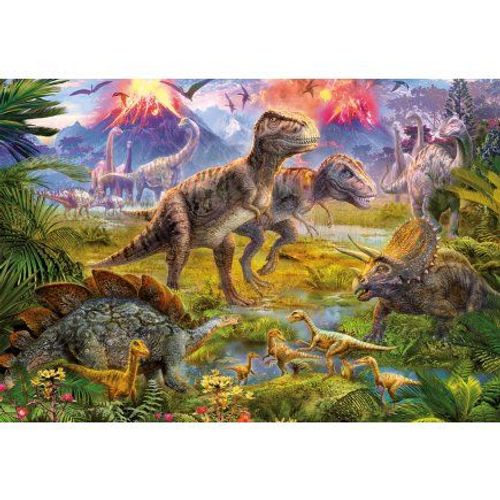 Puzzle Au Pays Des Dinosaures - 500 Pieces Educa - T-Rex Triceratops - Stégosaure - Brachiosaurus - Collection Animaux Prehistoriques