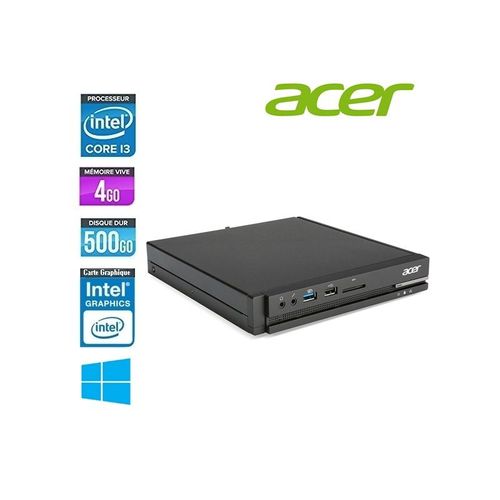 ACER VERITON N4630G TINY CORE I3 4170T 3.2GhzCore i3-3.2 GHz 4 Go 500 Go Go Intel HD Graphics 4600 WIFI Windows 10 Clavier+souris compatible AZERTY