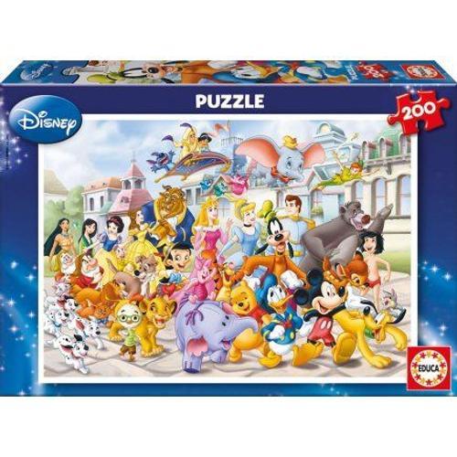 Puzzle Parade Des Heros Disney 200 Pieces - Enfant - Educa 101 Dalmtatiens - Aladdin - Belle Et Clochard - Baloo - Mowgli - Pocahontas