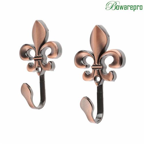 Supports d'embrasse de rideau, crochets muraux en métal bronze, fleur de prunier chinois, cintre pour fenêtre, serviette de gril, accessoires de manteau, 2 pièces