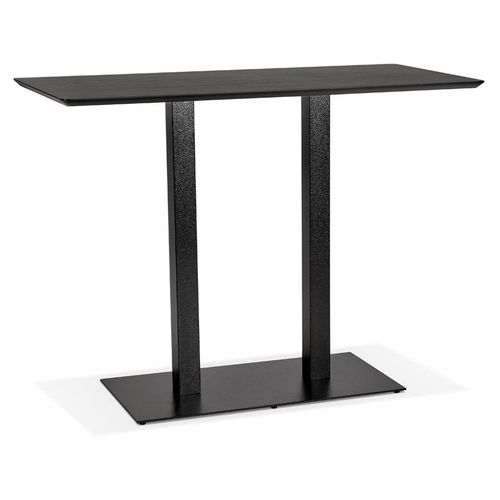 Table Haute Design 'zumba Bar' Noire Avec Pied En Métal Noir - 150x70 Cm