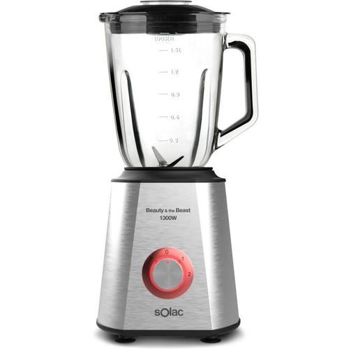 Solac BV 5726 Beauty & the Beast 1300 - Bol mixeur blender - 1.5 litres - 1.3 kWatt - inox brossé