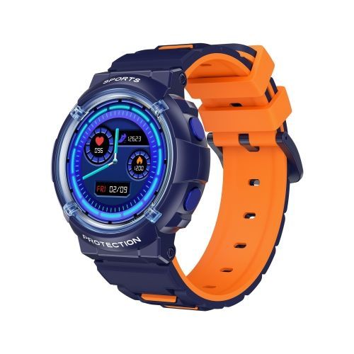 Montre Intelligente Pour Enfants Ip68 À Écran Rond De 1,2 Pouce Ht19 - Bleu