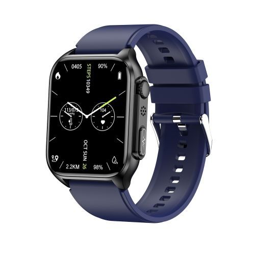 Tk12 1,96 Pouces Ip67 Bande De Silicone Étanche Montre Intelligente Prend En Charge Ecg / Soins Des Familles À Distance / Appel Bluetooth / Surveillance De La Température Corporelle - Bleu