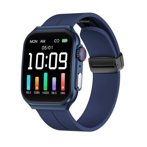 Montre Intelligente Nx15, 1,96 Pouces, Appel Bt / Fréquence Cardiaque / Tension Artérielle / Oxygène Sanguin - Bleu