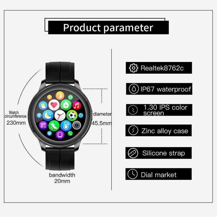 Cf22 1,3 Pouce Ips cran Couleur Ip67 Montre Intelligente t... - 3