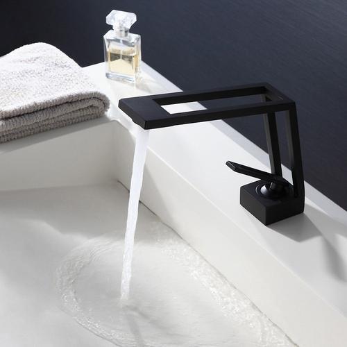 Robinet mitigeur lavabo design en - Noir mat