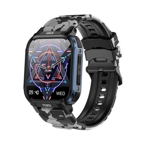 La Montre Intelligente À Écran Tft De 1,85 Pouces Lemfo Lt08 Prend En Charge Les Appels Bluetooth - Bleu Noir