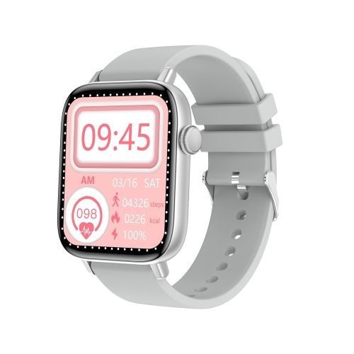 La Montre Intelligente À Écran Carré Hd T49 De 1,9 Pouces Prend En Charge La Surveillance De La Fréquence Cardiaque / Les Appels Bluetooth - Bleu Argent