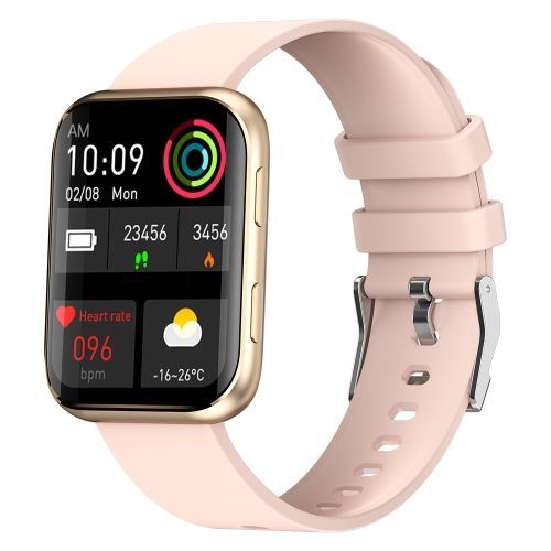 La Montre Intelligente À Écran Carré De 1,69 Pouces Gx08 Prend En Charge La Détection De La Fréquence Cardiaque, La Détection De La Pression Artérielle Et La Détection De L'oxygène Dans Le Sang - Or