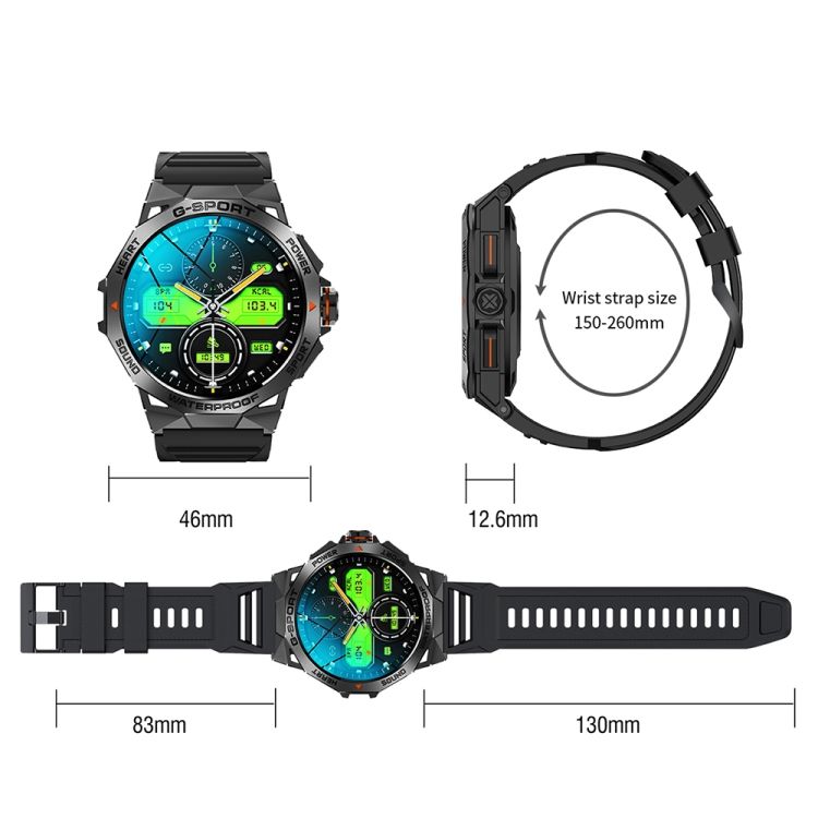 K62 1,43 Pouces tanche Bluetooth Appel Mto Musique Montre... - 3