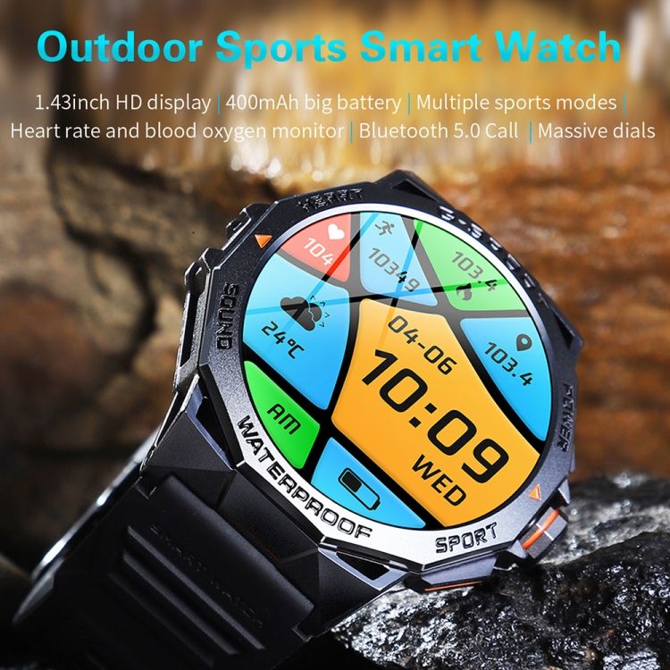 K62 1,43 Pouces tanche Bluetooth Appel Mto Musique Montre... - 5