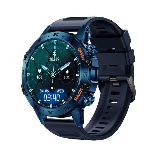 K52 1,39inch Bt5.0 Montre Intelligente Prise En Charge De La Détection De La Fréquence Cardiaque / Du Sommeil - Bleu