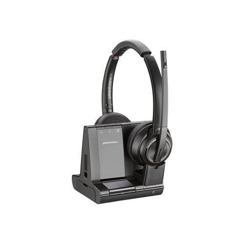 Poly Savi 8220 Office - Savi 8200 series - micro-casque - sur-oreille - DECT - sans fil - Suppresseur de bruit actif - noir - certifié Zoom