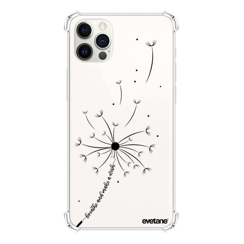 Coque Iphone 12/12 Pro Silicone Antichocs Solides Coins Renforcés Protection Housse Transparente Pissenlit Make A Wish Evetane