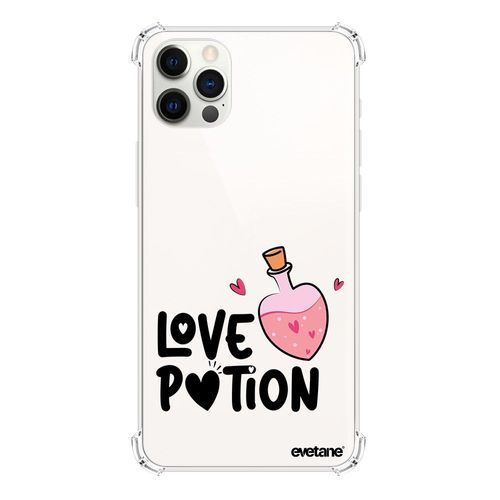 Coque Iphone 12/12 Pro Silicone Antichocs Solides Coins Renforcés Protection Housse Transparente Love Potion Evetane