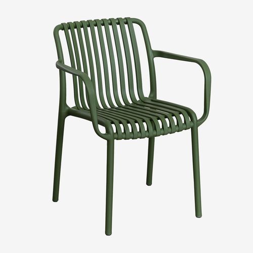 Pack De 2 Chaises De Salle À Manger Wendell Avec Accoudoirs Vert Pesto