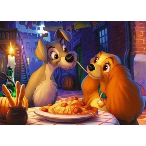 Puzzle Adulte La Belle Et Le Clochard Au Restaurant De Tony - 1000 Pieces - Ravensburger Collection Disney - Chien - Miss Lady - Nouveaute