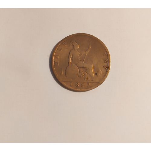 Pièce Half Penny En Cuivre - Victoria - 1862
