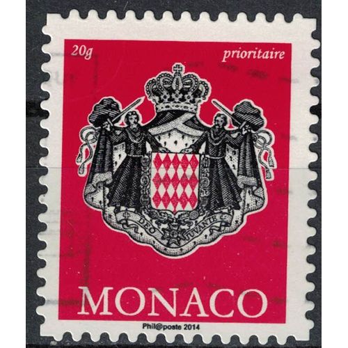 Monaco 2014 Oblitéré Used Coat Of Armes Blason Armoiries Rouge Vif Prioritaire