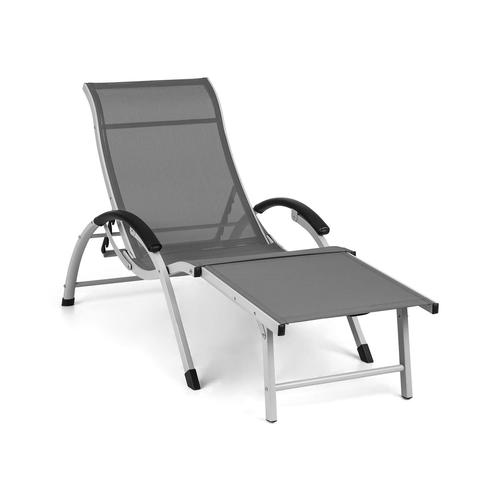 Blumfeldt Sunnyvale Chaise Longue Avec Repose-Pieds En Aluminium 4 Marches