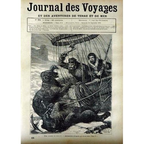 Journal Des Voyages N° 64 Du 29/09/1878 - Le Volcan Dans Les Glaces - L'australie - Les Gorilles - L'idole Des Sarogis Sur Son Char D'or - La Tour Du Lac De Geneve.