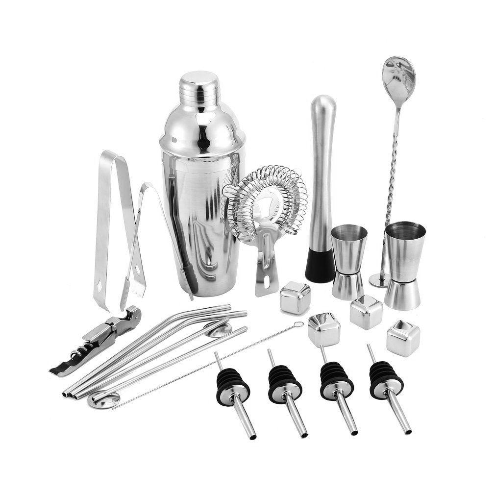 Bar set de 3 accessoires en acier inoxydable argenté COCKTAIL