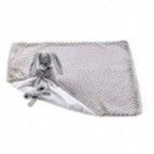 Doudou Couverture Attache Sucette Lapin - Gris Et Blanc - Nattou