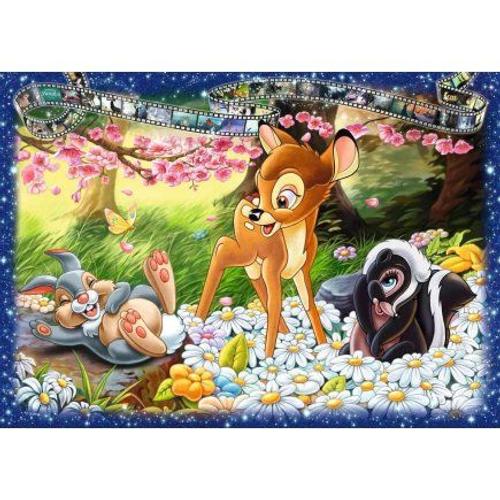 Puzzle Adulte Bambi Panpan Et Flower Jouent Dans La Foret - 1000 Pieces - Ravensburger Collection Disney - Faon Et Lapin - Nouveaute