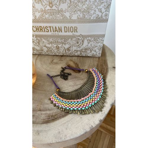 Collier Ras Du Cou Aztèque Multi Colore / Multicolor Aztec Choker Necklace