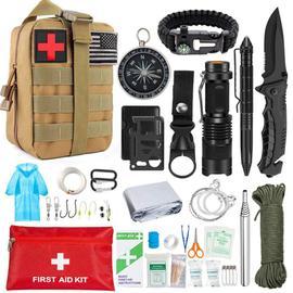 Kit de survie militaire d'urgence pour voyage et activités extérieures  trousse