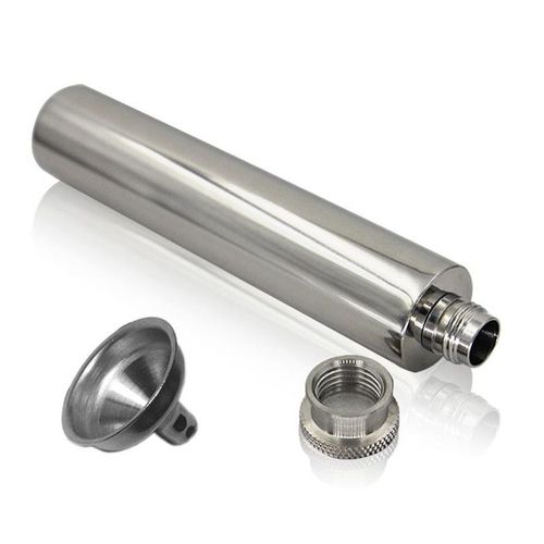 Mini Flacon De Hanche En Acier Inoxydable De 2oz (76ml), Tube Poli Miroir À Fond Rond Et Long Avec Entonnoir