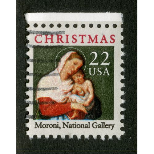 Timbre Oblitéré Usa, Christmas, Moroni, National Gallery, 22