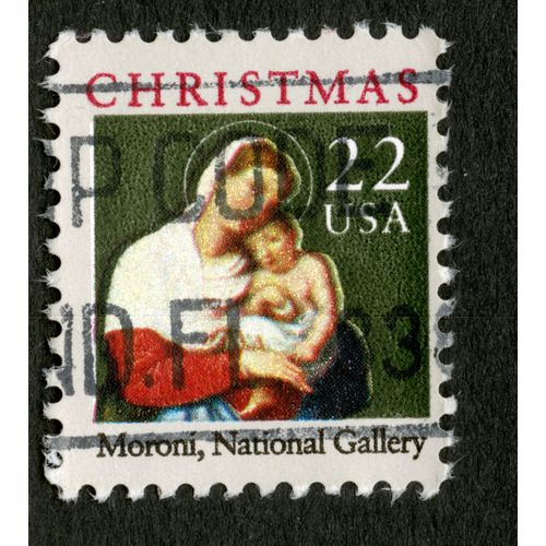 Timbre Oblitéré Usa, Christmas, Moroni, National Gallery, 22