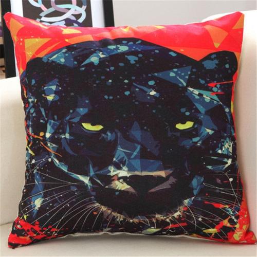 Housse De Coussin De Canapé En Coton, Linge De Maison, 45x45cm, Motif Lion, Tigre, Animal Imprimé