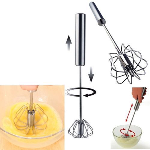 Batteur D'?ufs Semi-Automatique, Fouet Manuel En Acier Inoxydable À Rotation Automatique, Mélangeur Manuel, Crème D'?ufs, Outils De Cuisine