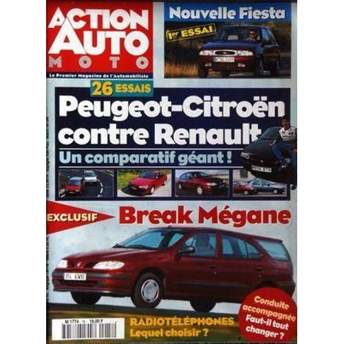 Action Auto Moto N° 18 Du 01/11/1995 - 26 Essais Peugeot- Citroen - Contre Renault Un Comparatif Geant Exclusif - Break Megane Nouvelle Fiesta - 1er Essai Radiotelephones - Lequel C...