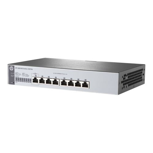 HPE 1820-8G - Commutateur - Géré - 8 x 10/100/1000 - de bureau, Montable sur rack