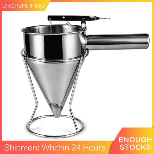 Entonnoir À Piston En Acier Inoxydable, Distributeur De Chocolat Avec Support, Outil De Décoration De Gâteaux De Qualité Commerciale, 1 Pièce