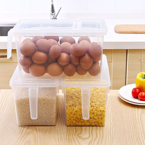 BPA Conteneur plastique de rangement fraîcheur, tupperware transparent fermé hermétiquement de stockage au frigidaire pour graines fèves et aliments
