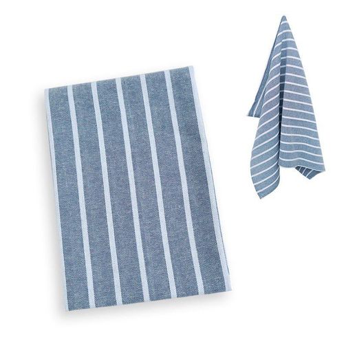 Serviette À Thé Bleue En Coton De Style Méditerranéen, Plaid Rayé, Napperon De Table, 46x70cm, 1 Pièce
