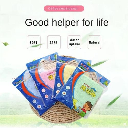 Chiffons de nettoyage de cuisine antiadhésifs, serviette de vaisselle à l'huile, douce absorbante, réutilisable, Fiber de bois, 1 pièce