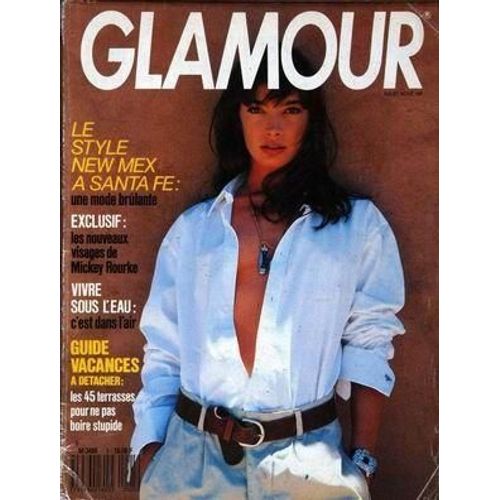 Glamour N° 5 Du 01/07/1988 - Le Sytle New Mex A Santa Fe - Mickey Rourke - Vivre Sous L'eau - Guide Vacances.