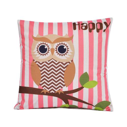 Housse De Coussin Imprimée De Hibou De Dessin Animé, Taie D'oreiller, Siège De Chaise Lombaire, Décoration De Maison, 45x45cm