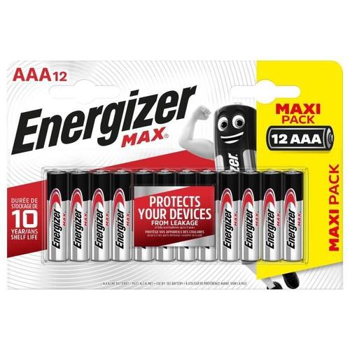 Piles Alcalines Energizer Max AAA/LR3. pack de 12